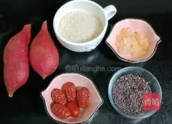 Rice, black rice and sweet potato porridge recipe 1