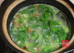 How to make mustard greens and preserved vegetable porridge Illustration 7