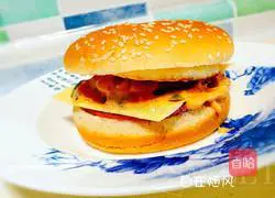 Illustration of how to make fried egg burger 1