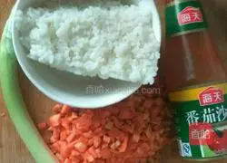 Illustration of how to make tomato sauce rice balls 1