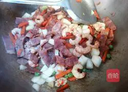 Shrimp Bacon Cheese Illustration of how to make baked rice 2