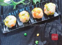 Illustration of how to make vegetable glutinous rice balls 7