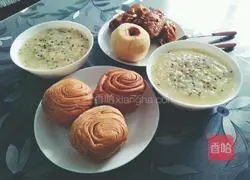 Illustration of how to make three-color quinoa porridge 8