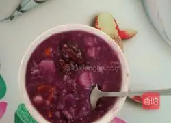 Illustration of how to make purple sweet potato, yam and red date porridge 7
