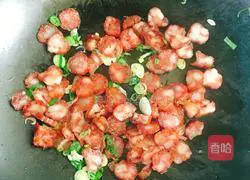 Three-color Braised Sausage Illustration of how to make rice 6