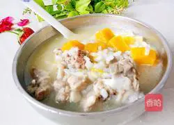 Illustration of how to make pork ribs and pumpkin rice porridge 14