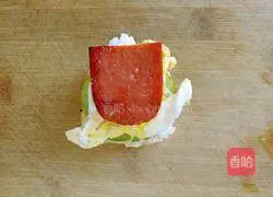 Illustration of how to make bean paste burger 8