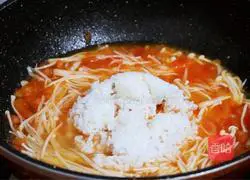 Illustration of tomato and enoki mushroom risotto 10