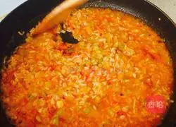 Illustration of Italian seafood risotto with tomato sauce 7