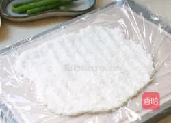 Illustration of how to make egg and salmon rice balls 8