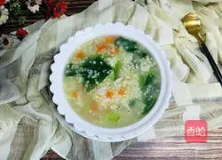 Green vegetables, shrimp skin and millet porridge Illustration of how to do it 12