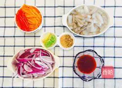 Illustration of how to make squid bibimbap 7