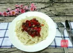 Illustration of how to make cold noodles with red pepper and minced meat 10