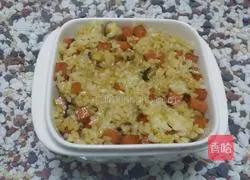 Illustration of how to make cheese baked rice 6