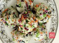 Illustration of how to make vegetable rice balls 3