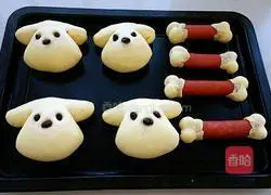 Illustration of how to make a puppy chew a bone burger 15