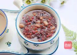 Illustration of how to make milky red bean and barley porridge 12