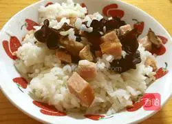 Illustration of how to make braised rice with ham and mushrooms 13