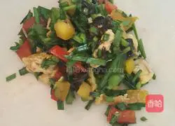 Illustration of how to make leek, egg and three-color pepper box 5