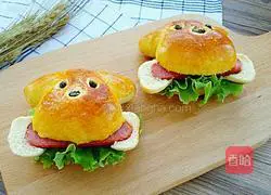 Illustration of how to make a puppy chew a bone burger 19