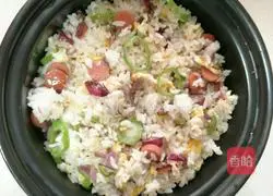 Tuna Illustration of how to make fish and cheese baked rice 7