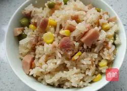 Illustration of how to cook sausage and rice 5