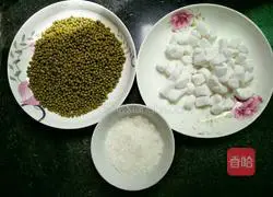 Illustration of how to make taro ball and mung bean porridge 1