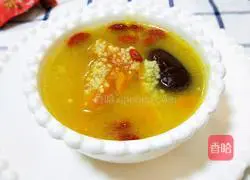 Illustration of how to make red dates, millet and pumpkin porridge 9