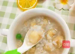 Illustration of how to make banana oatmeal porridge for baby food supplement 8
