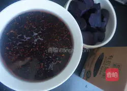糯叽Illustration of how to make the purple sweet potato and black rice cake 1