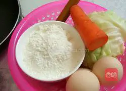 Illustration of how to make cabbage pancakes 1