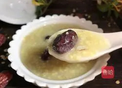 Illustration of how to make red dates, oats and millet porridge 12