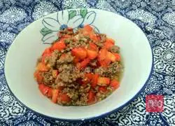 Illustration of how to make cold noodles with red pepper and minced meat 7