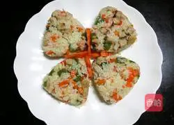 Illustration of how to make vegetable rice balls 6