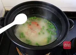 Illustration of how to make shrimp and pea casserole porridge 9