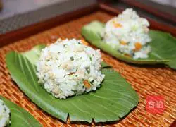 Illustration of how to make vegetable minced meat rice balls 7