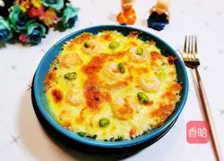 Illustration of how to make shrimp and cheese baked rice 15
