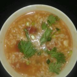Tomato seafood porridge