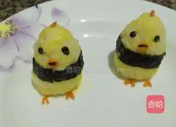 Illustration of how to make chicken rice balls 8