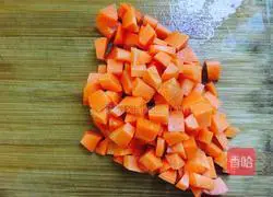 Illustration of how to make potato, carrot, and bacon stewed rice 6 