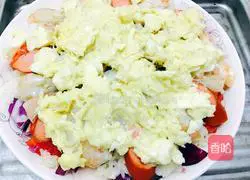 Durian Seafood Cheese Baked Rice Illustration of how to do it 7