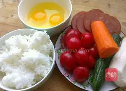 Illustration of how to make egg-baked rice 1