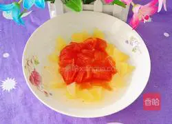 Illustration of how to make apple and tomato nutritious rice cereal 6