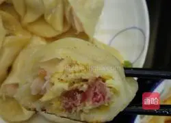 Illustration of how to make bread machine cured meat, sea and land dumplings for parents and children 9