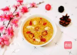 Lotus seed lily Illustration of how to make millet porridge 8