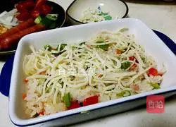 Sausage and Cheese Baked Rice Recipe Illustration 3