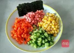 Illustration of how to make seaweed rice balls 1