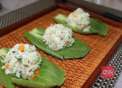 Illustration of how to make vegetable and meat rice balls 6