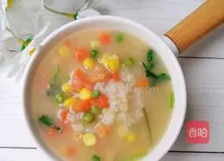 Illustration of how to make mixed vegetable and chicken porridge 11
