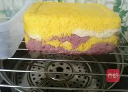  Illustration of how to make coarse grain triple noodle steamed cake 14